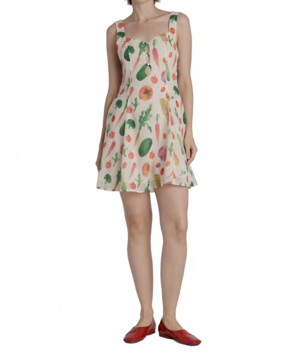 NEW AUREUM summer garden mini dress in cream multi